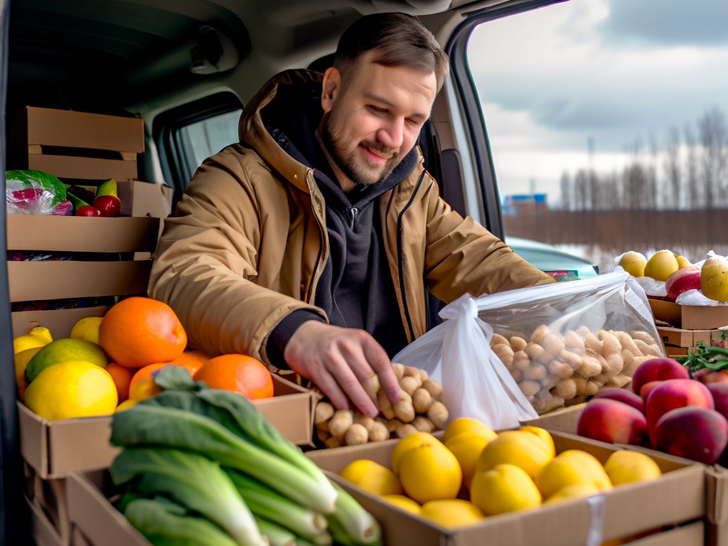 Курьерская доставка продуктов питания.