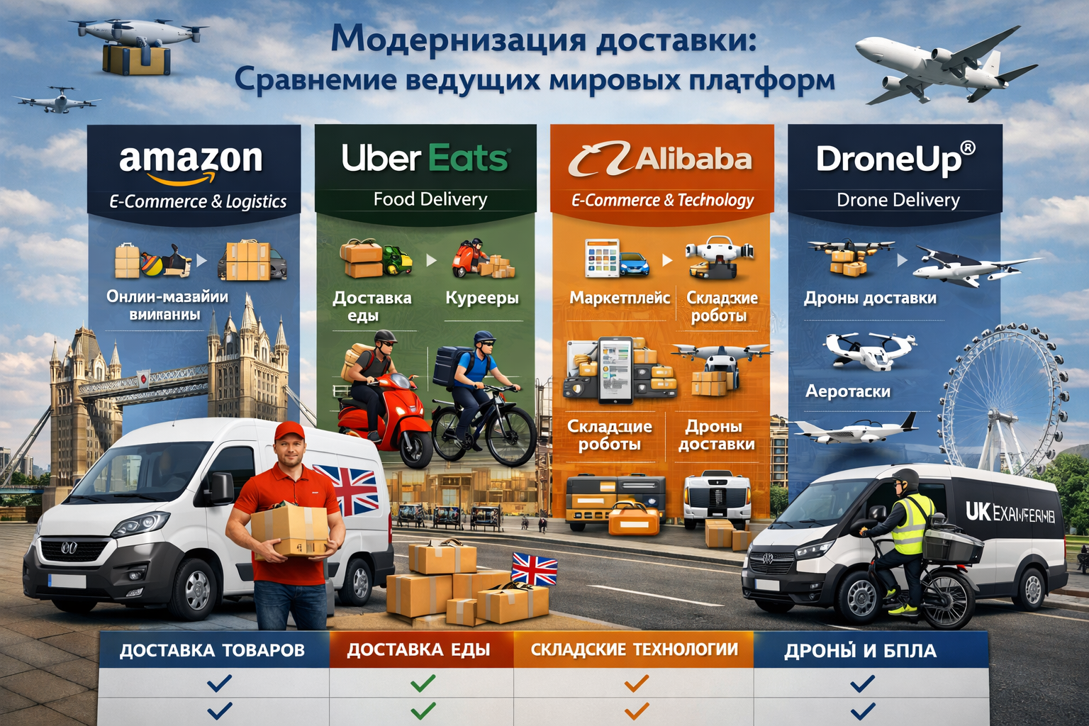 Модернизация доставки: Сравнение ведущих мировых платформ
