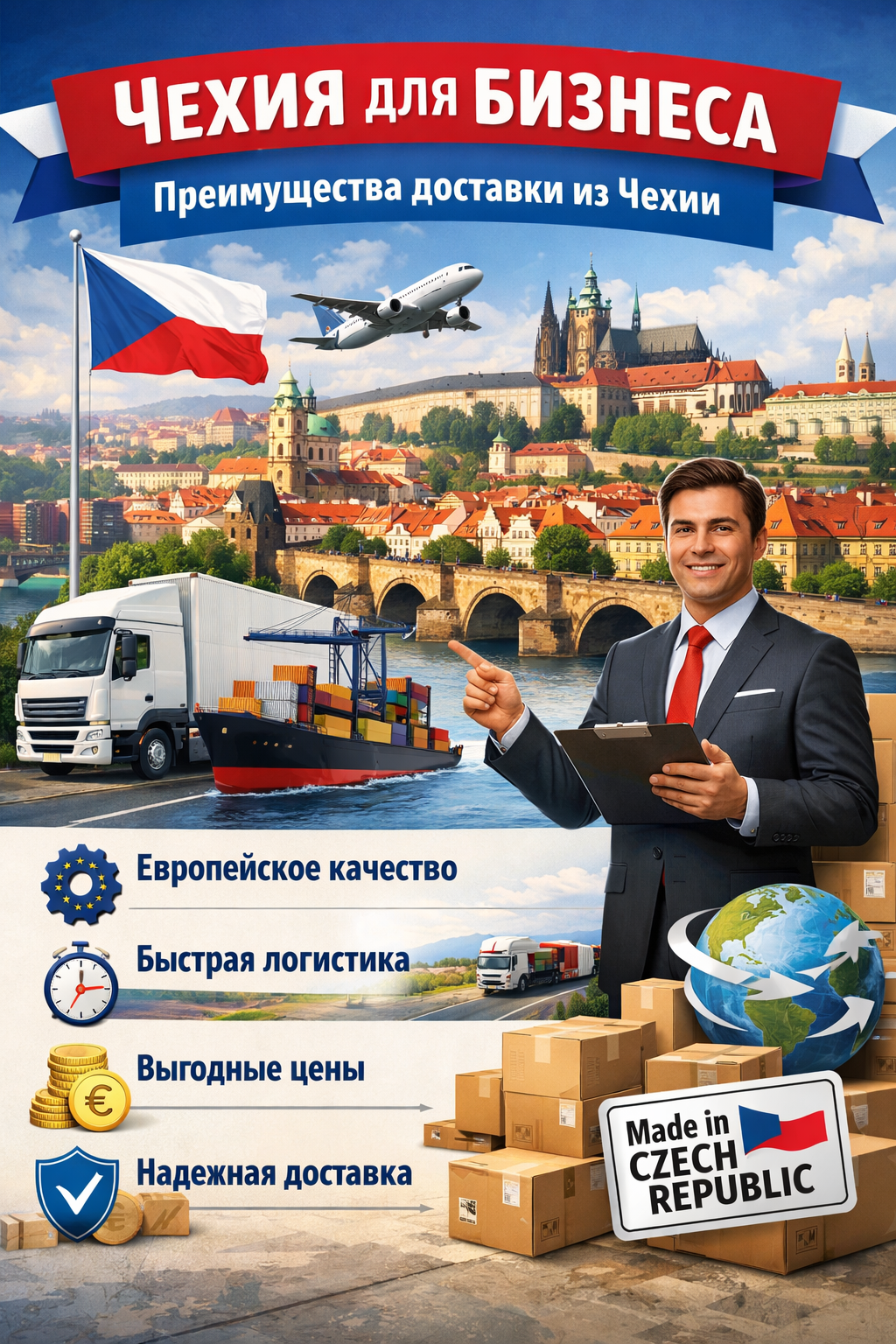 Чехия для бизнеса: Преимущества доставки из Чехии