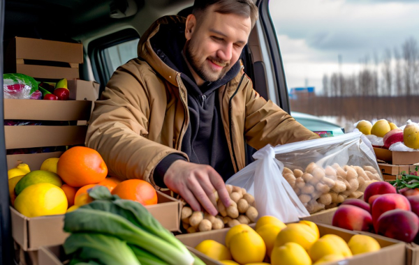Курьерская доставка продуктов питания.